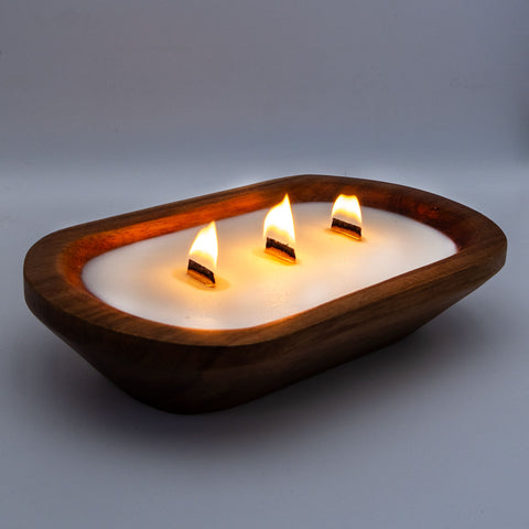 Wooden Bowl Candle 3 Wick - x12 (Wholesale UK Only)