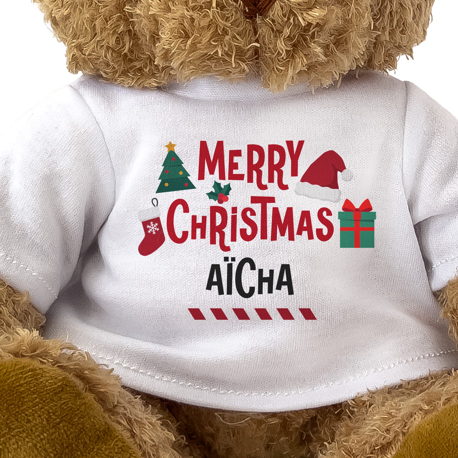 Close-up of the Merry Christmas Aïcha T-shirt design