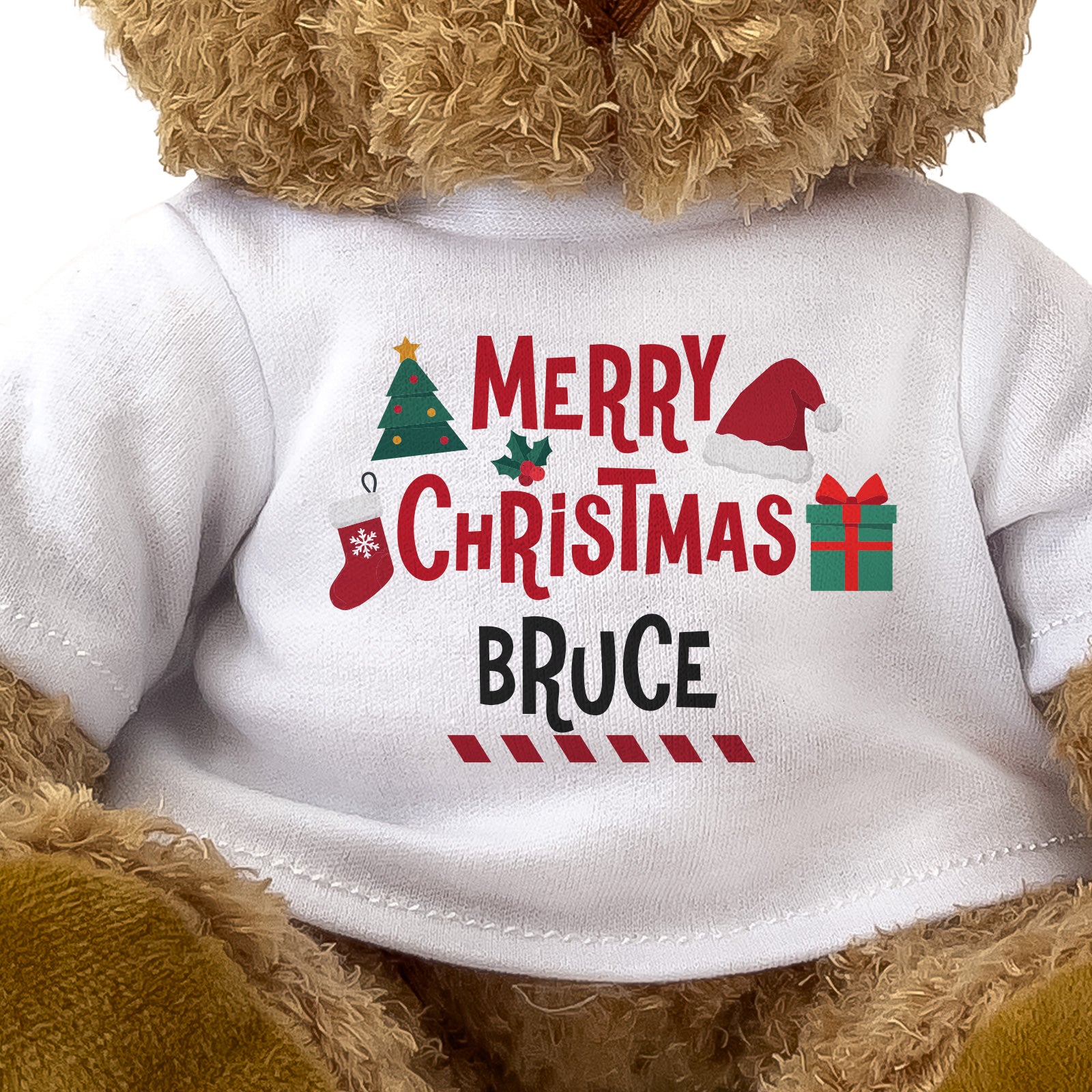 Close-up of the Merry Christmas Bruce T-shirt design