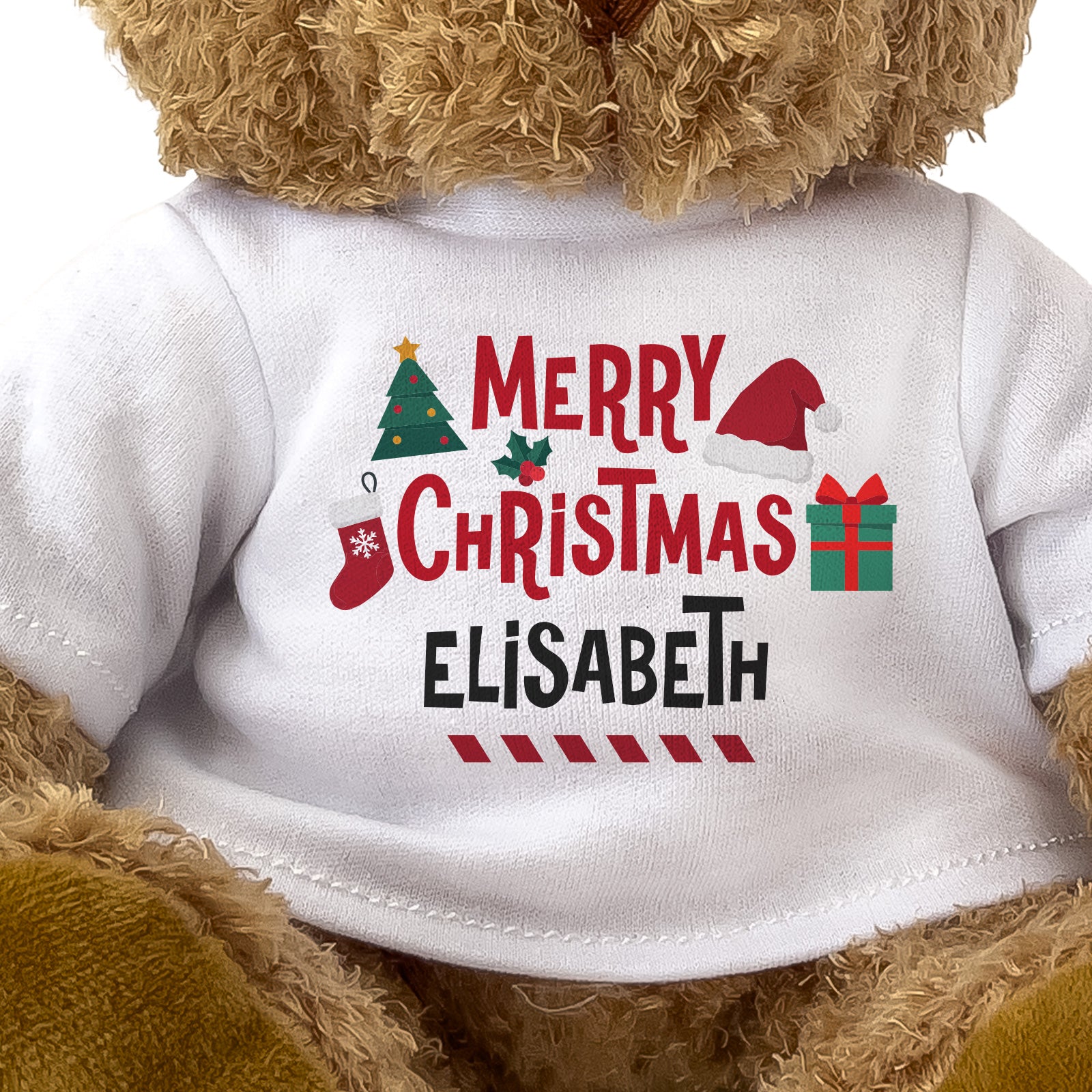 Close-up of the Merry Christmas Elisabeth T-shirt design