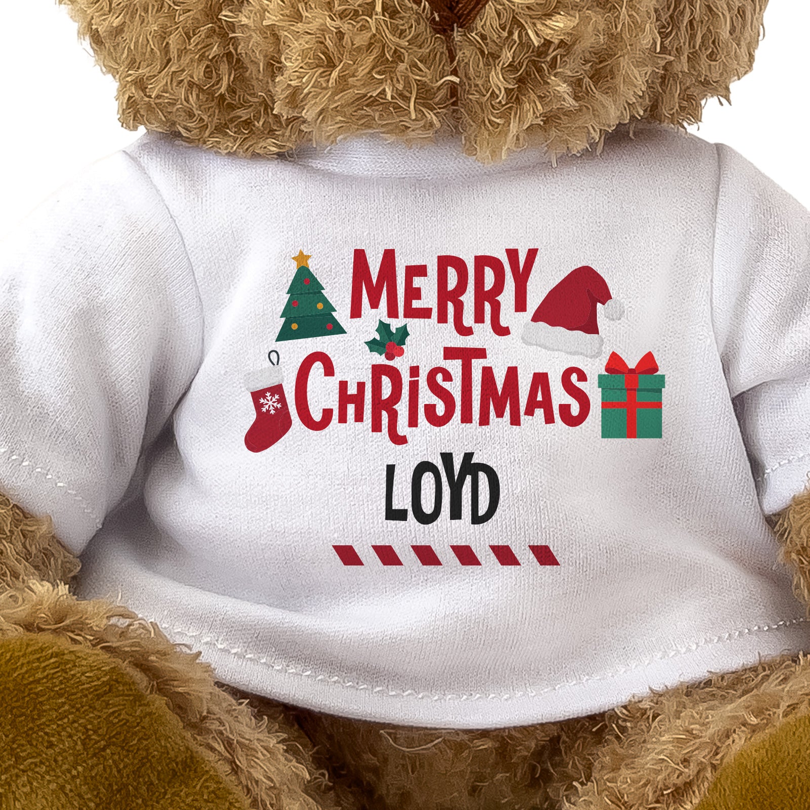 Close-up of the Merry Christmas Loyd T-shirt design