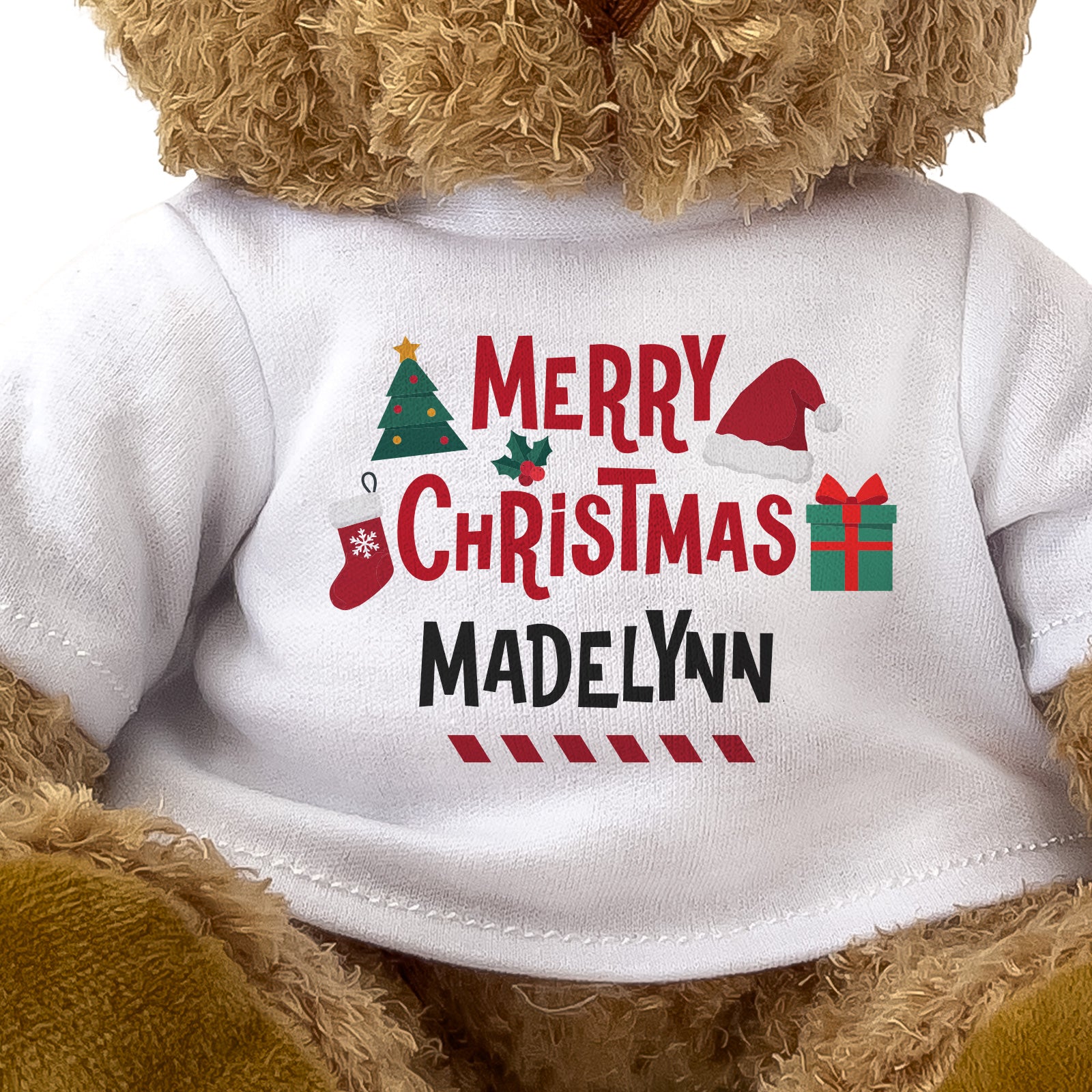 Close-up of the Merry Christmas Madelynn T-shirt design
