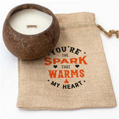 You're The Spark That Warms My Heart - Toasted Coconut Bowl Candle – Soy Wax - Gift Present