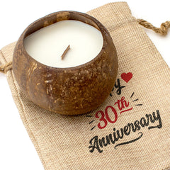 Happy 30th Anniversary - Toasted Coconut Bowl Candle – Soy Wax - Gift Present