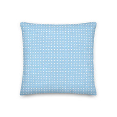 Golden Retriever With Blue Background And Hearts - Cushion / Pillow