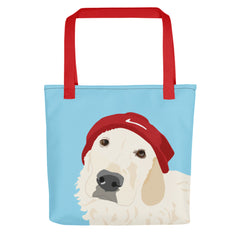 Golden Retriever Wearing A Wooly Hat - Tote Bag