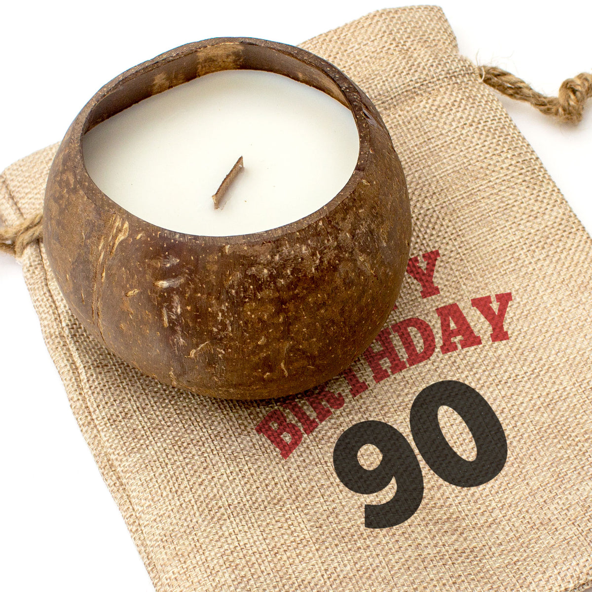 HAPPY BIRTHDAY 90 - Toasted Coconut Bowl Candle – Soy Wax - Gift Present