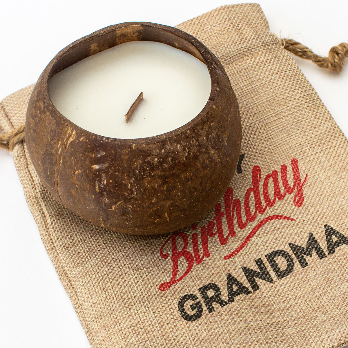 HAPPY BIRTHDAY GRANDMA - Toasted Coconut Bowl Candle – Soy Wax - Gift Present