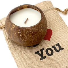 I LOVE YOU - Toasted Coconut Bowl Candle – Soy Wax - Gift Present