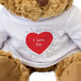 I Love You Teddy Bear - Heart Design