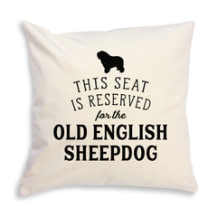 Reserved for the Old English Sheepdog Cushion Cover - Gift Present