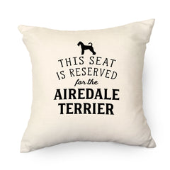 Reserved for the Airedale Terrier Cushion