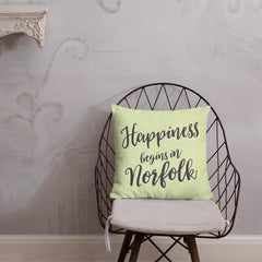 Happiness Begins In Norfolk Cushion