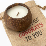 ANNIVERSARY CONGRATS TO YOU - Toasted Coconut Bowl Candle – Soy Wax - Gift Present