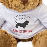 Life Is Better With A Basset Hound - Teddy Bear - Gift Present
