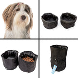 BEARDED COLLIE - Double Portable Travel Dog Bowl - Food And Water