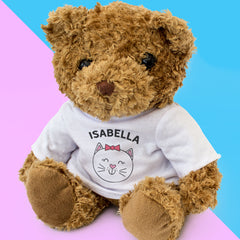 Teddy Bear Personalised Name - Cute Cat