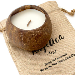 ANGELICA - Toasted Coconut Bowl Candle – Soy Wax - Gift Present