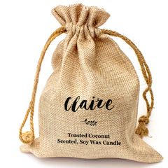 CLAIRE - Toasted Coconut Bowl Candle – Soy Wax - Gift Present