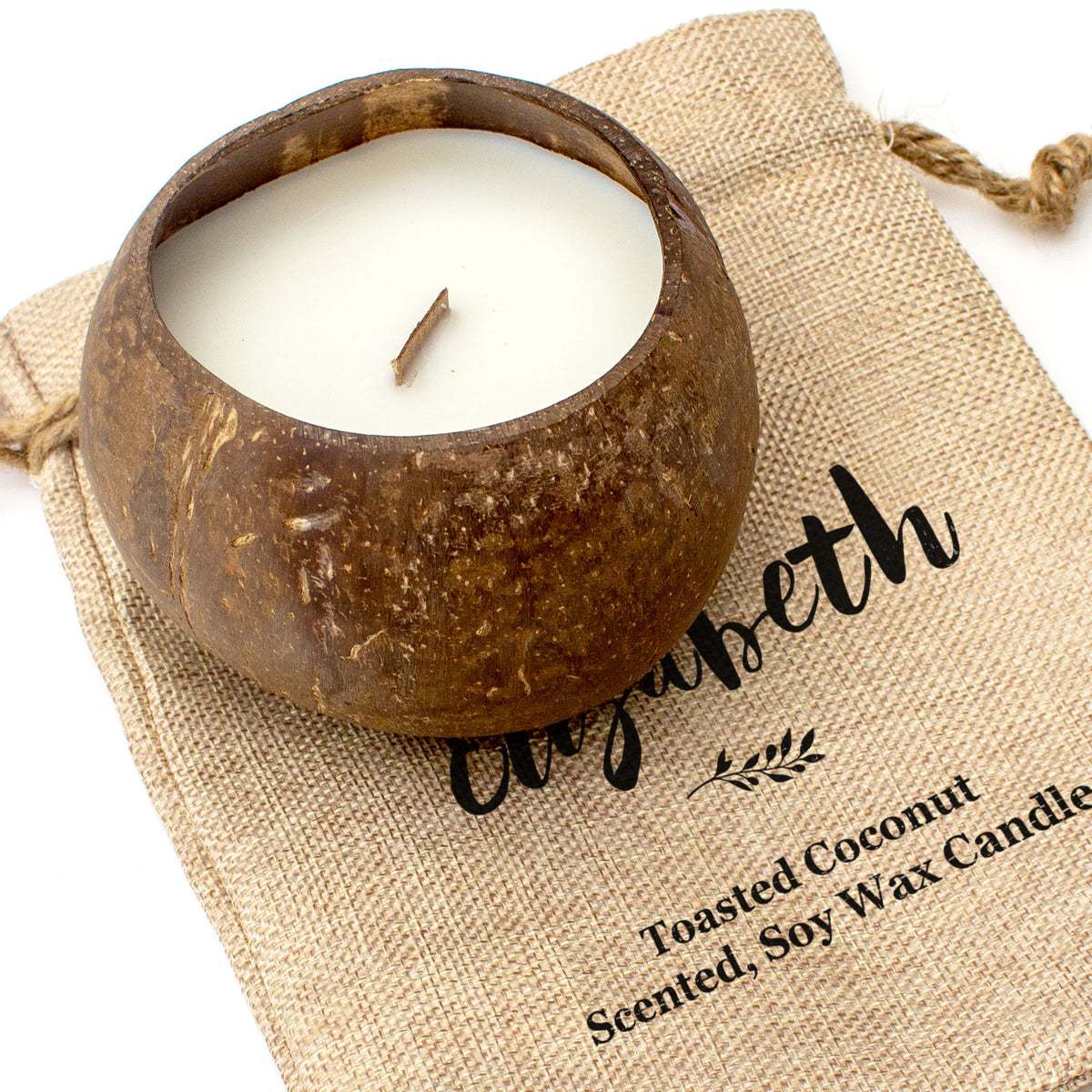 ELIZABETH - Toasted Coconut Bowl Candle – Soy Wax - Gift Present