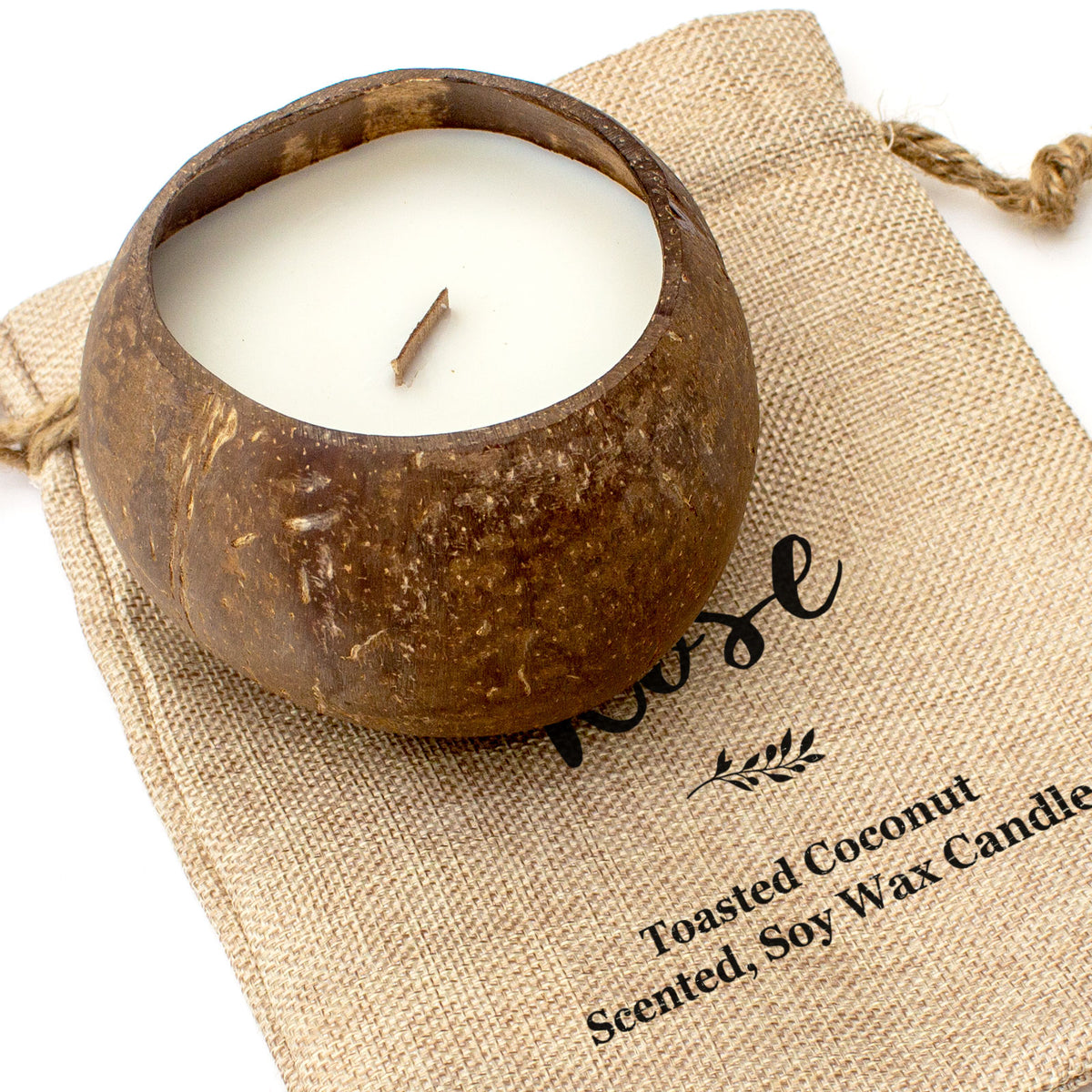 ROSE - Toasted Coconut Bowl Candle – Soy Wax - Gift Present