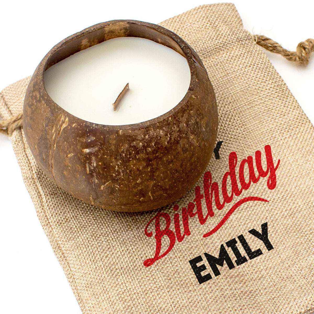 HAPPY BIRTHDAY EMILY - Toasted Coconut Bowl Candle – Soy Wax - Gift Present