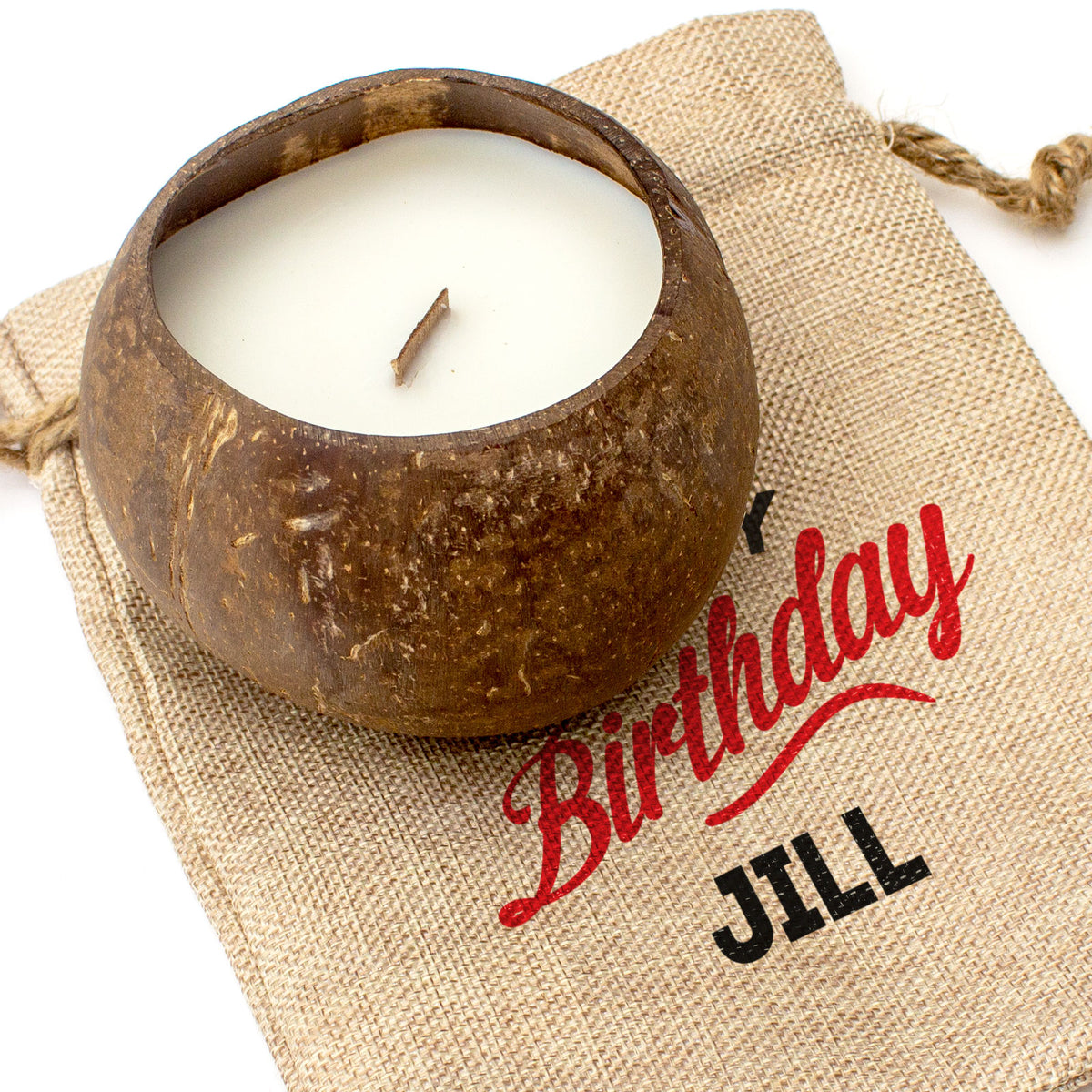 HAPPY BIRTHDAY JILL - Toasted Coconut Bowl Candle – Soy Wax - Gift Present