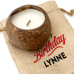 HAPPY BIRTHDAY LYNNE - Toasted Coconut Bowl Candle – Soy Wax - Gift Present