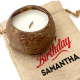 HAPPY BIRTHDAY SAMANTHA - Toasted Coconut Bowl Candle – Soy Wax - Gift Present