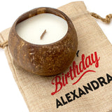 HAPPY BIRTHDAY ALEXANDRA - Toasted Coconut Bowl Candle – Soy Wax - Gift Present