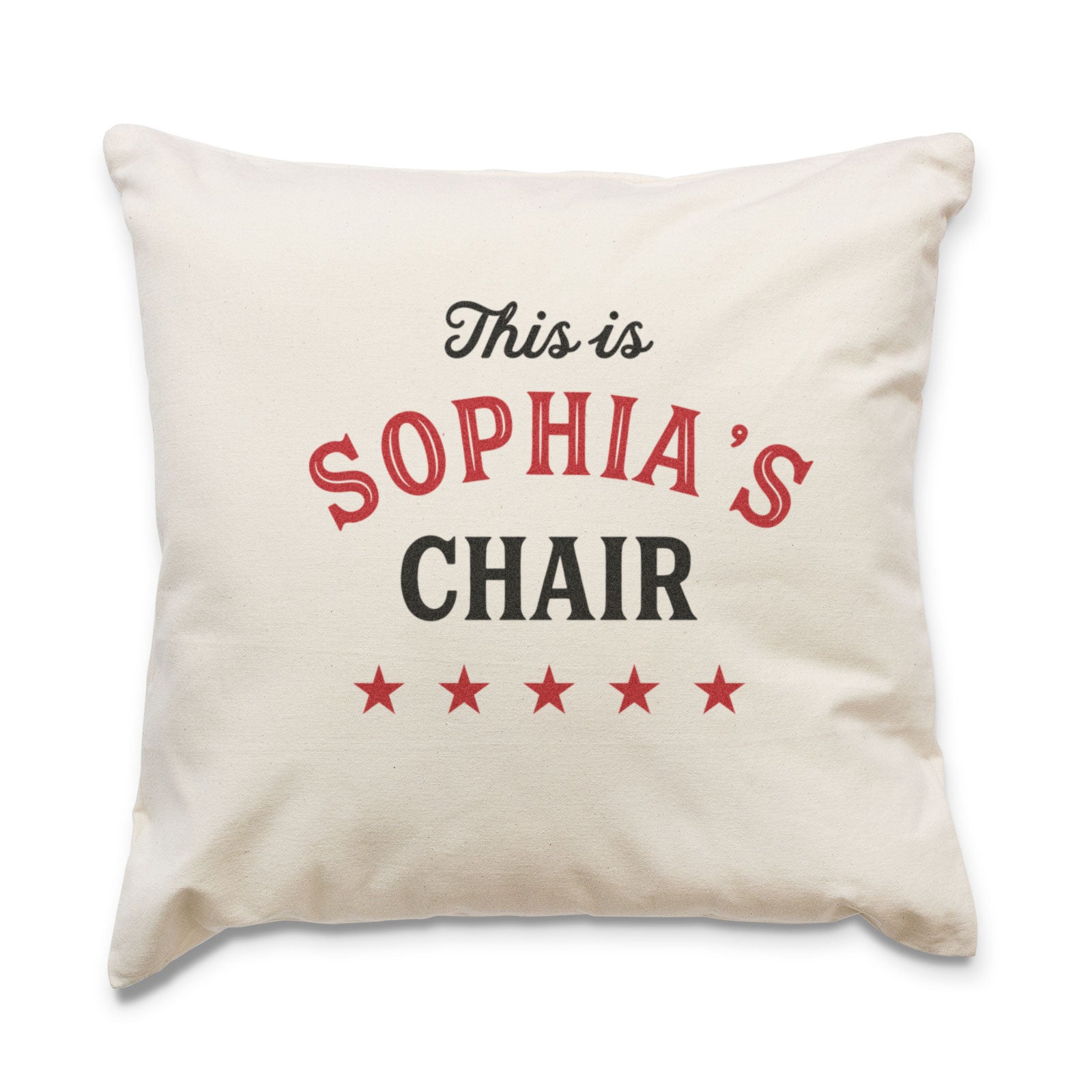 Personalised Name Cushion Cover Star Design