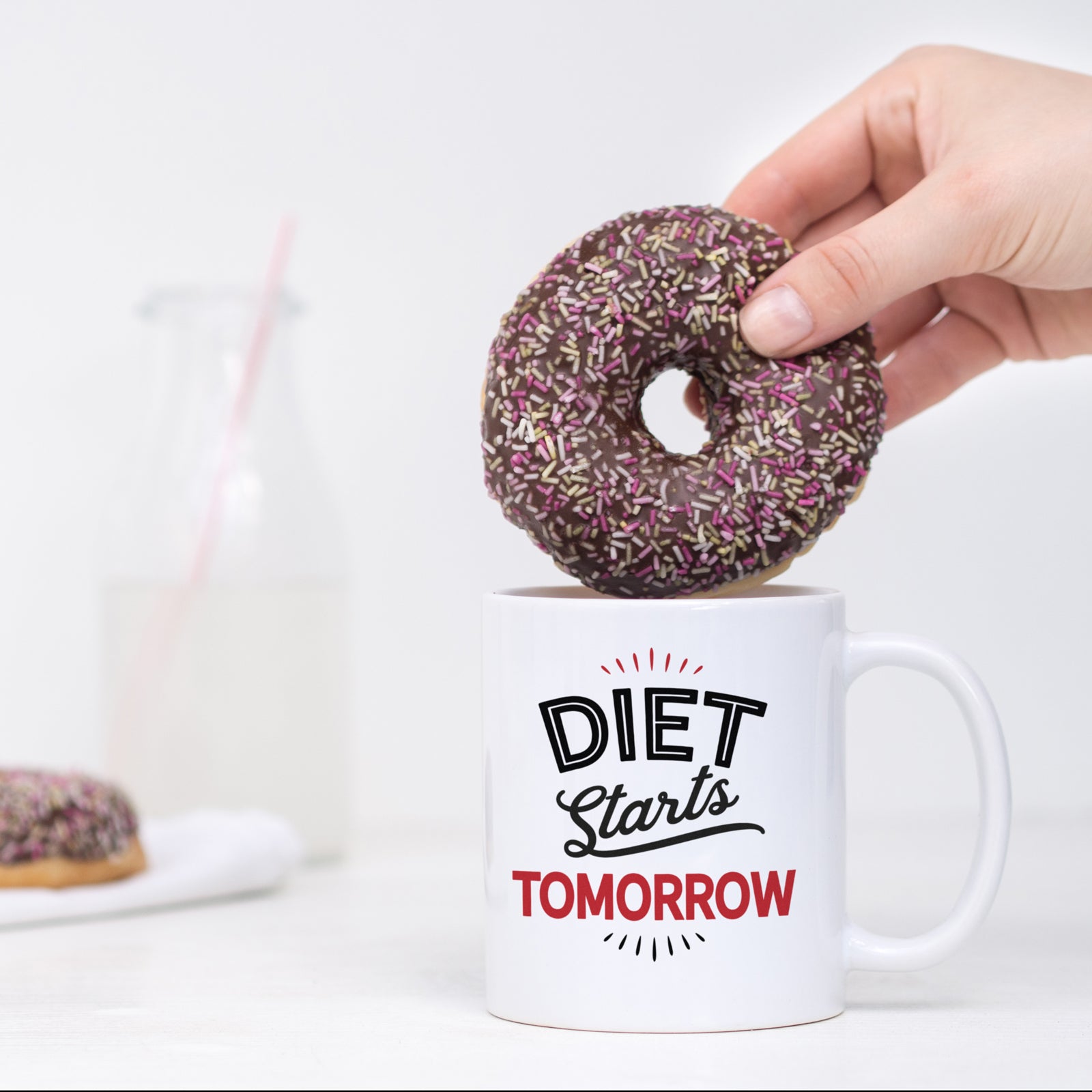 Diet Starts Tomorrow Mug, Funny Diet Quote