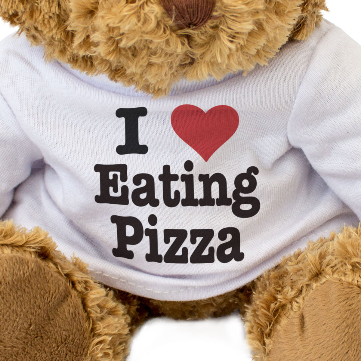 I Love Eating Pizza teddy bear from Big Red Egg