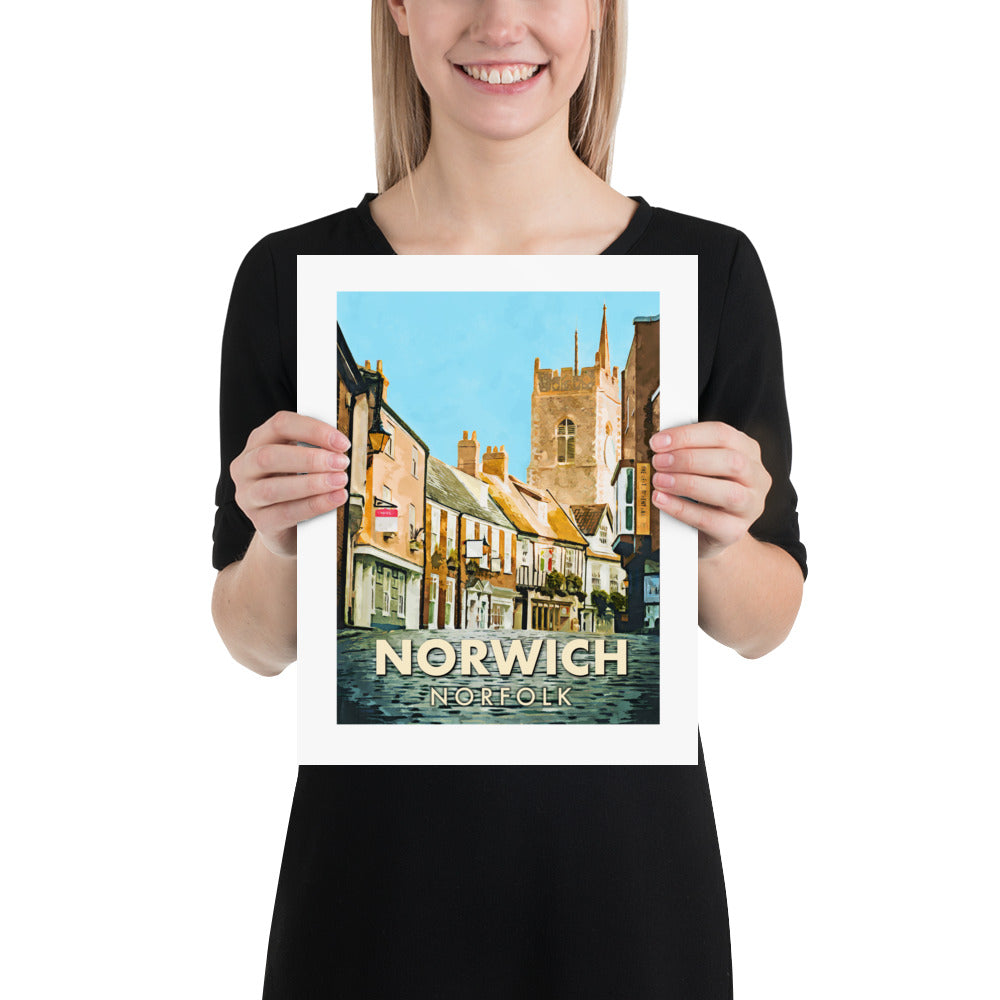 Norwich Norfolk Travel Poster Print