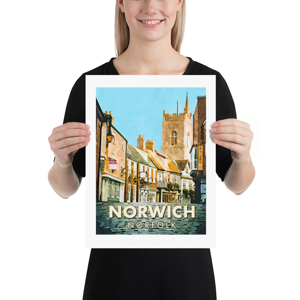 Norwich Norfolk Travel Poster Print