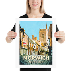 Norwich Norfolk Travel Poster Print