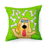 Golden Retriever Juggling Bones - Funny Pillow / Cushion