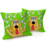 Golden Retriever Juggling Bones - Funny Pillow / Cushion