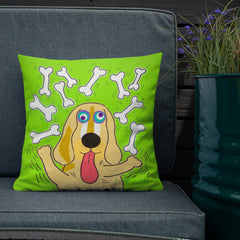 Golden Retriever Juggling Bones - Funny Pillow / Cushion