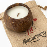 HAPPY 1st ANNIVERSARY - Toasted Coconut Bowl Candle – Soy Wax - Gift Present