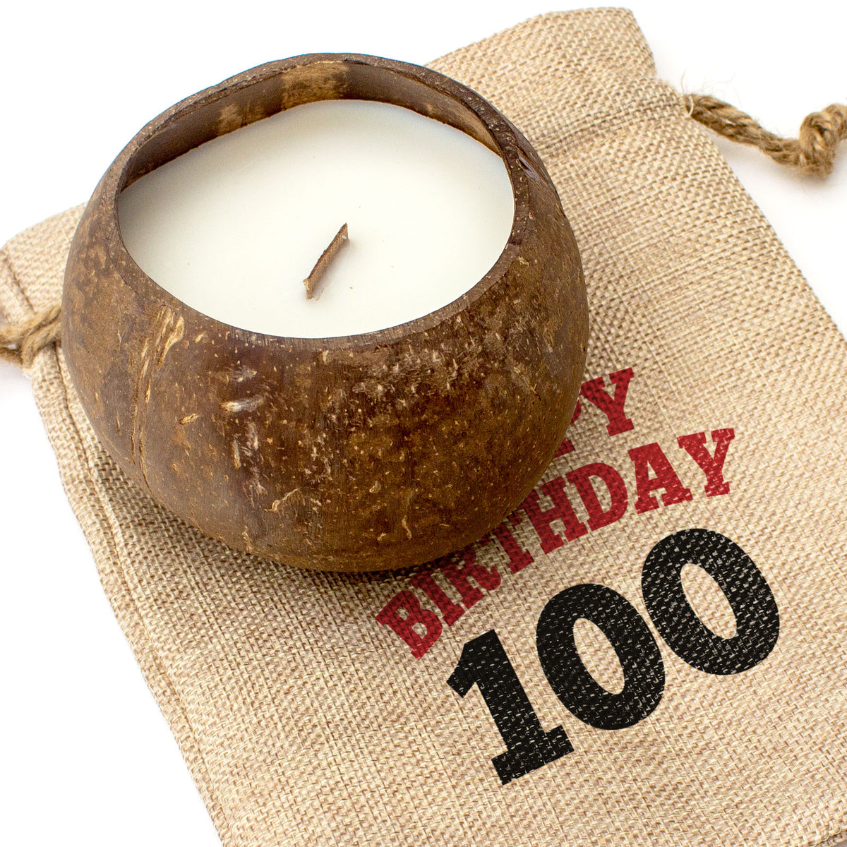 HAPPY BIRTHDAY 100 - Toasted Coconut Bowl Candle – Soy Wax - Gift Present