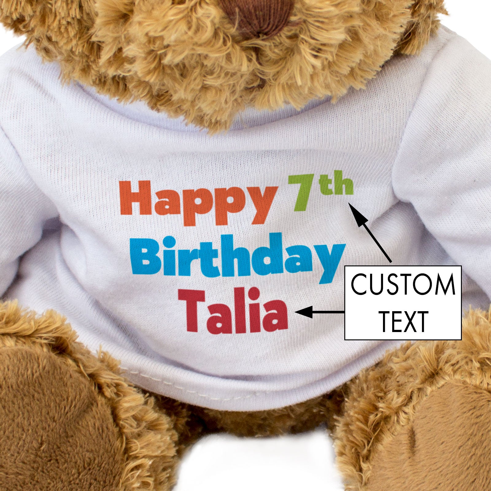 Happy Birthday Teddy Bear Custom Age and Name