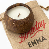 HAPPY BIRTHDAY EMMA - Toasted Coconut Bowl Candle – Soy Wax - Gift Present