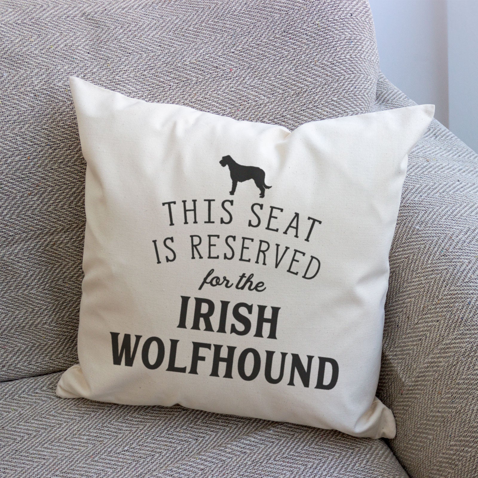 Reserved for the Irish Wolfhound Cushion Cover