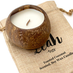 LEAH - Toasted Coconut Bowl Candle – Soy Wax - Gift Present