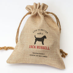 LIFE IS BETTER WITH A JACK RUSSELL - Toasted Coconut Bowl Candle – Soy Wax - Gift Present