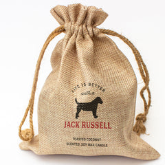 LIFE IS BETTER WITH A JACK RUSSELL - Toasted Coconut Bowl Candle – Soy Wax - Gift Present