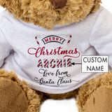 Christmas Teddy Bear Personalised Name Love From Santa