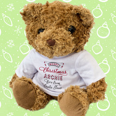 Christmas Teddy Bear Personalised Name Love From Santa