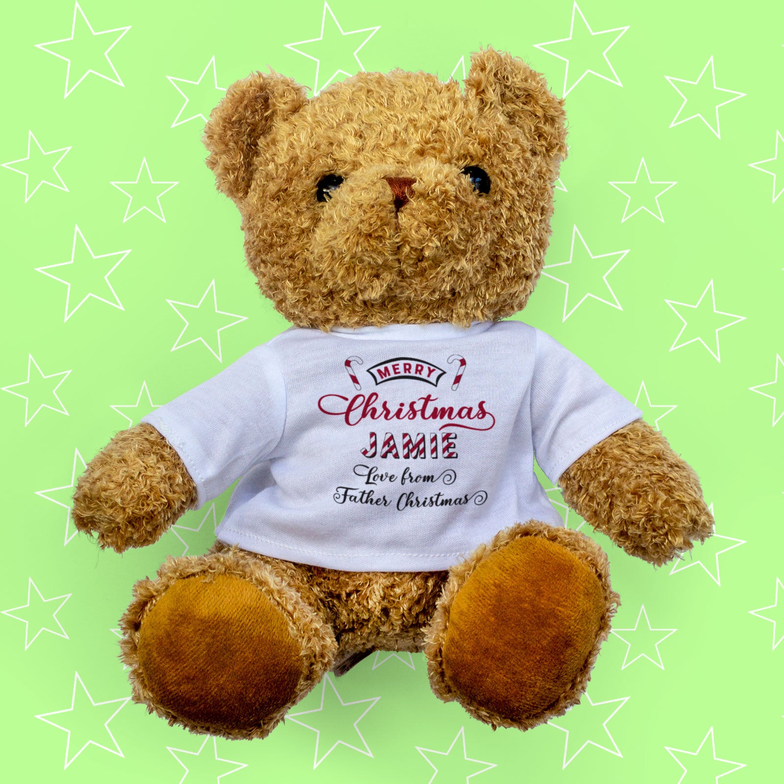 Christmas Teddy Bear Personalised Name Love From Father Christmas